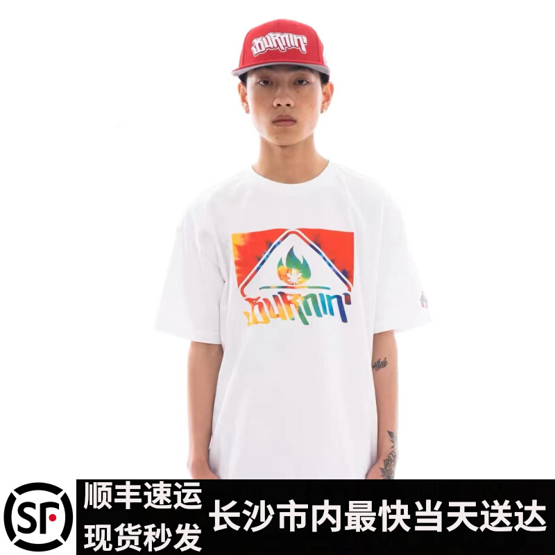 【顺丰快递 现货秒发】BURNIN*方片logo系列十一色短袖T恤情侣款