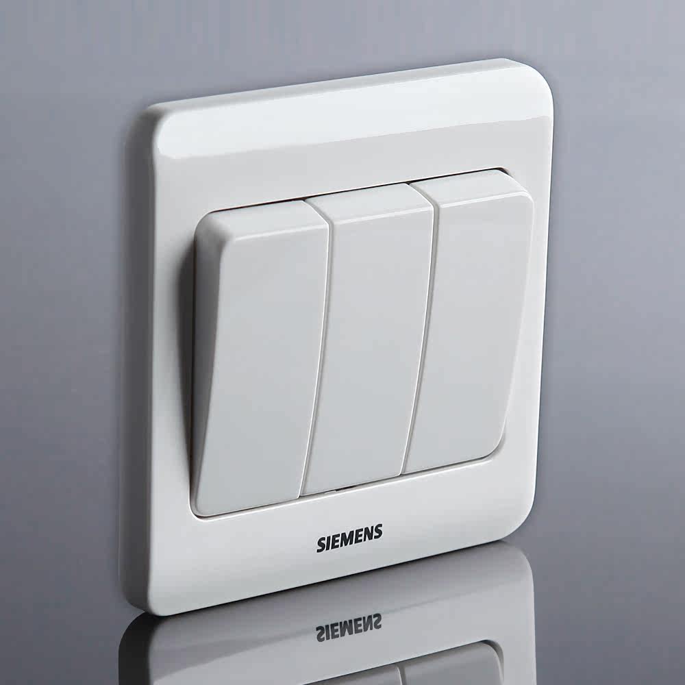 西门子开关插座面板开关正品远景雅白系列三开双控双控开关