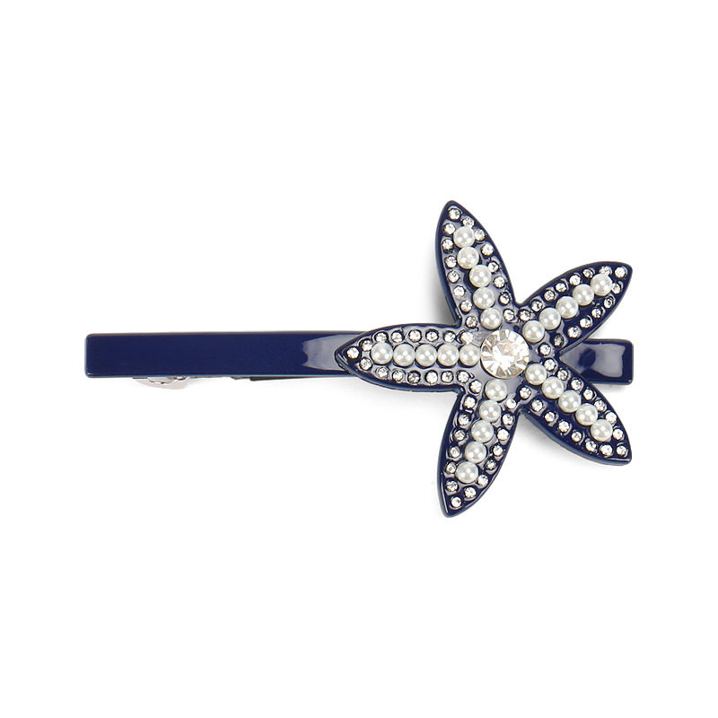 法国进口醋酸亚历山大同海洋之星满钻顶夹横发夹一字发饰