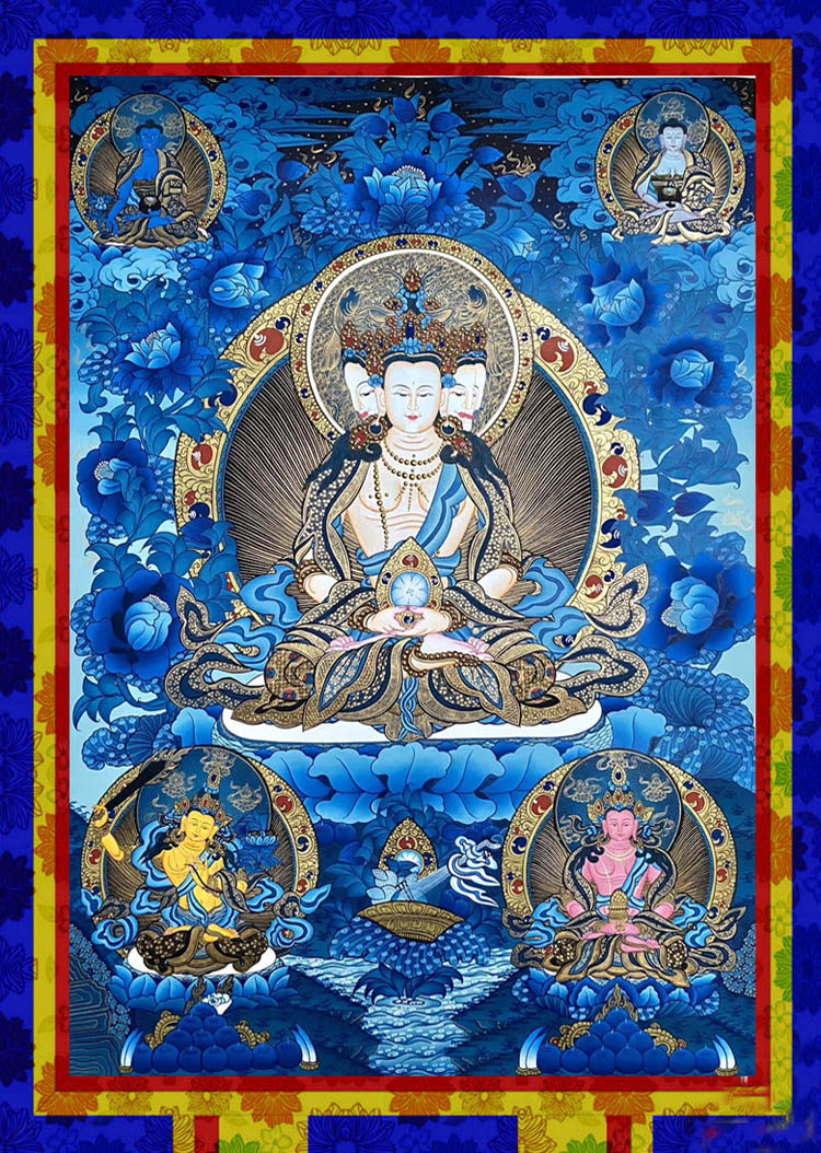 新款高端正品纯棉棉线十字绣佛像唐卡大日如来十字绣套件