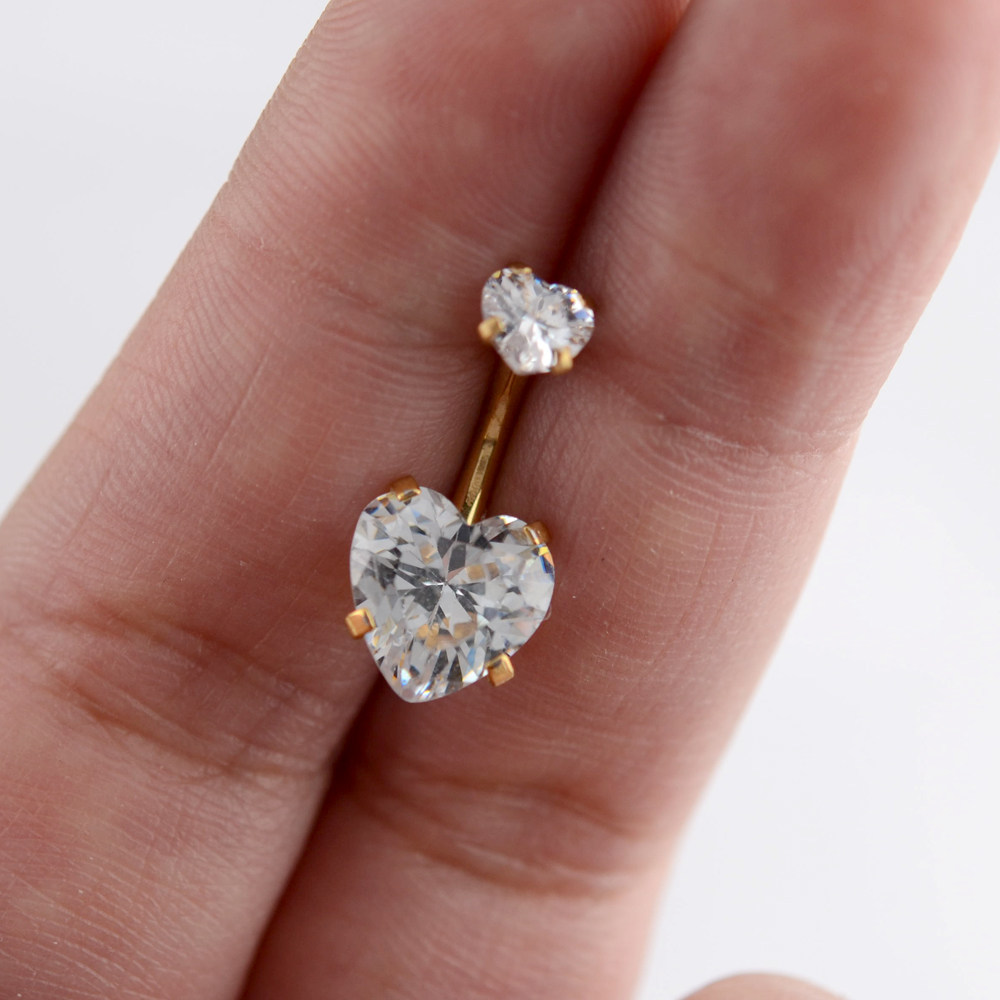 肚脐人气韩国人韩国饰品幻彩过敏爱心环女双爱其它首饰