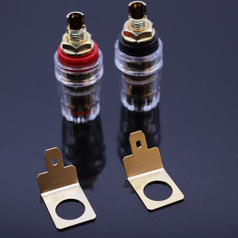 功放音箱接线台产焊接水晶纯铜镀金端子喇叭端子