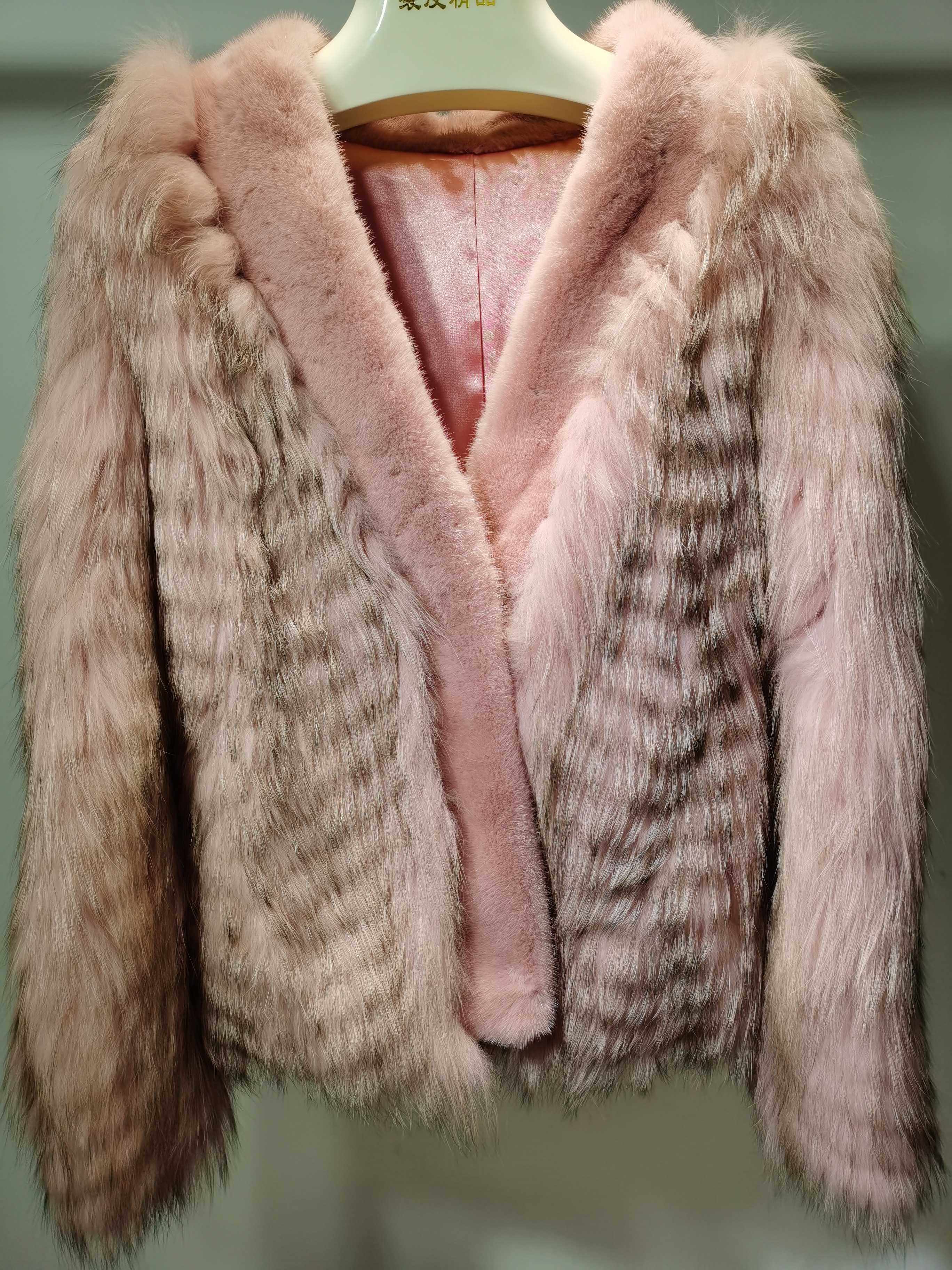 2021车条皮草水貂天鹅绒整貂进口工艺秋冬银狐皮草