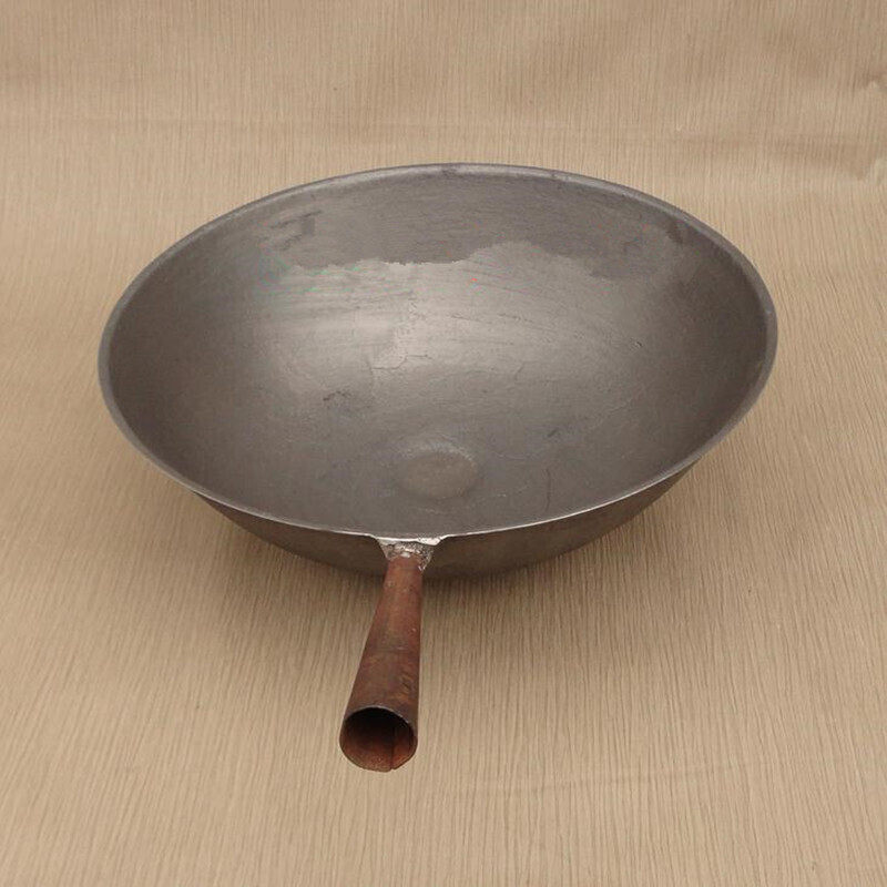 老式传统铁锅 老北京铸铁炒锅 圆底炒锅 生铁锅三爪铁锅铸铁锅 尖