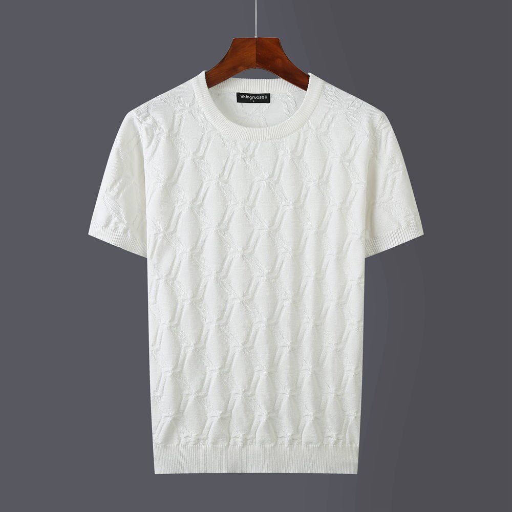 2020秋季新款男士毛线针织衫短袖潮流半袖毛衣针织衫