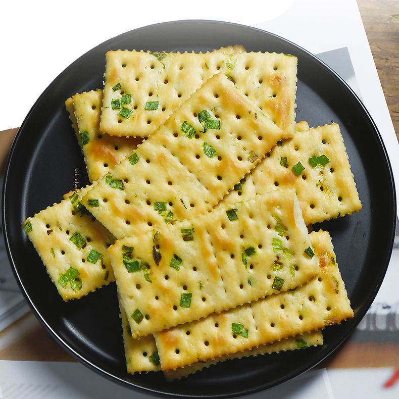 香葱苏打饼干梳打咸味葱香低无糖食食品糖尿苏打饼干