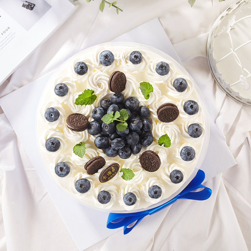热销ins新鲜蓝莓动物奶油生日蛋糕好吃不腻上海新鲜生日蛋糕