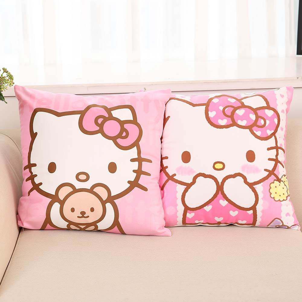 凯蒂猫hellokitty枕头可爱卡通少女kt猫抱枕套客厅靠垫