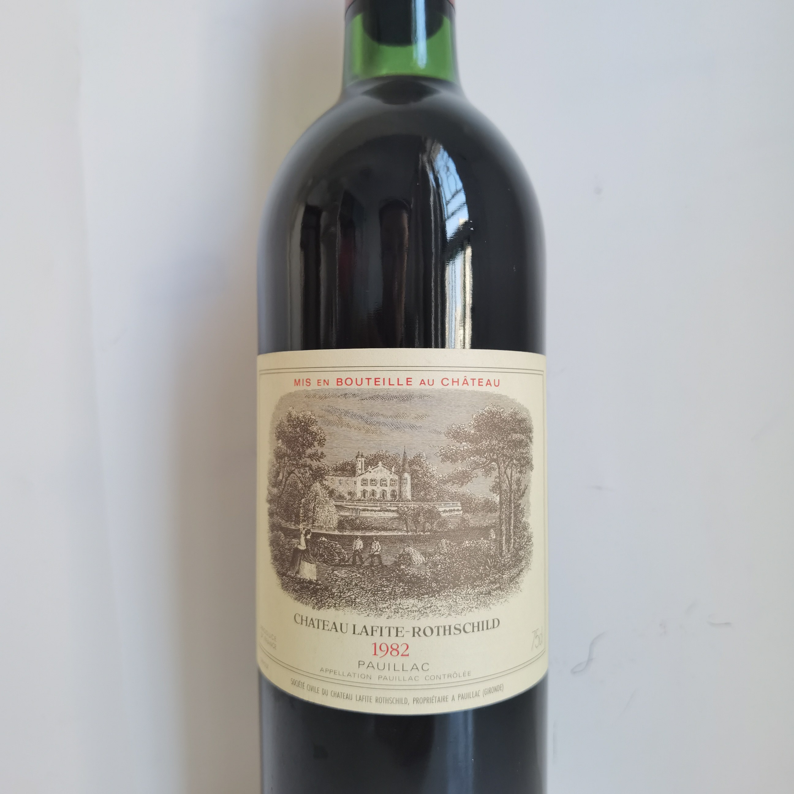 1982年拉菲古堡庄园正牌红葡萄酒750ml1支干红静态葡萄酒
