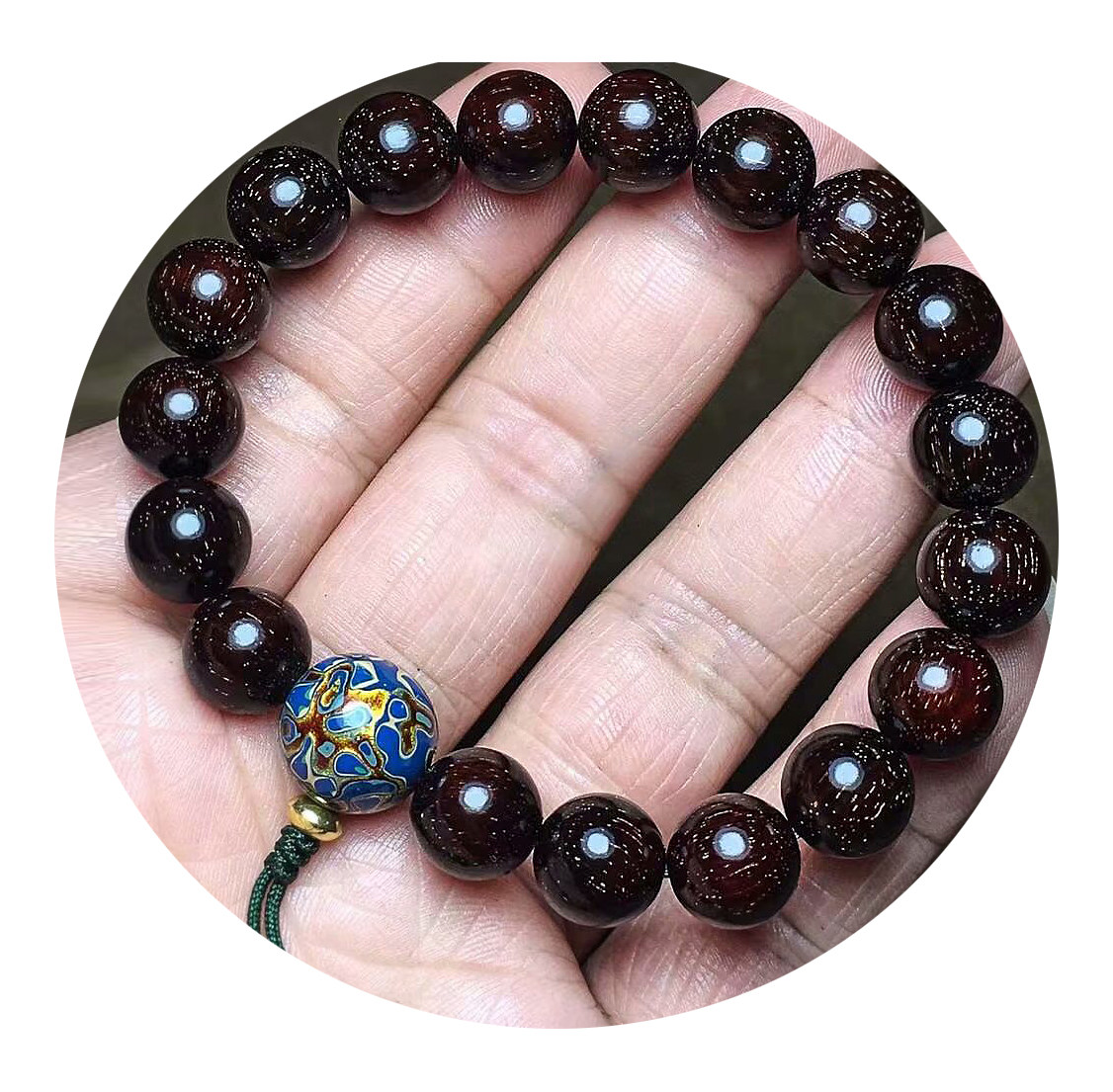 满金星圆珠木雕收藏文玩漆珠搭大手串佛珠10mm手串