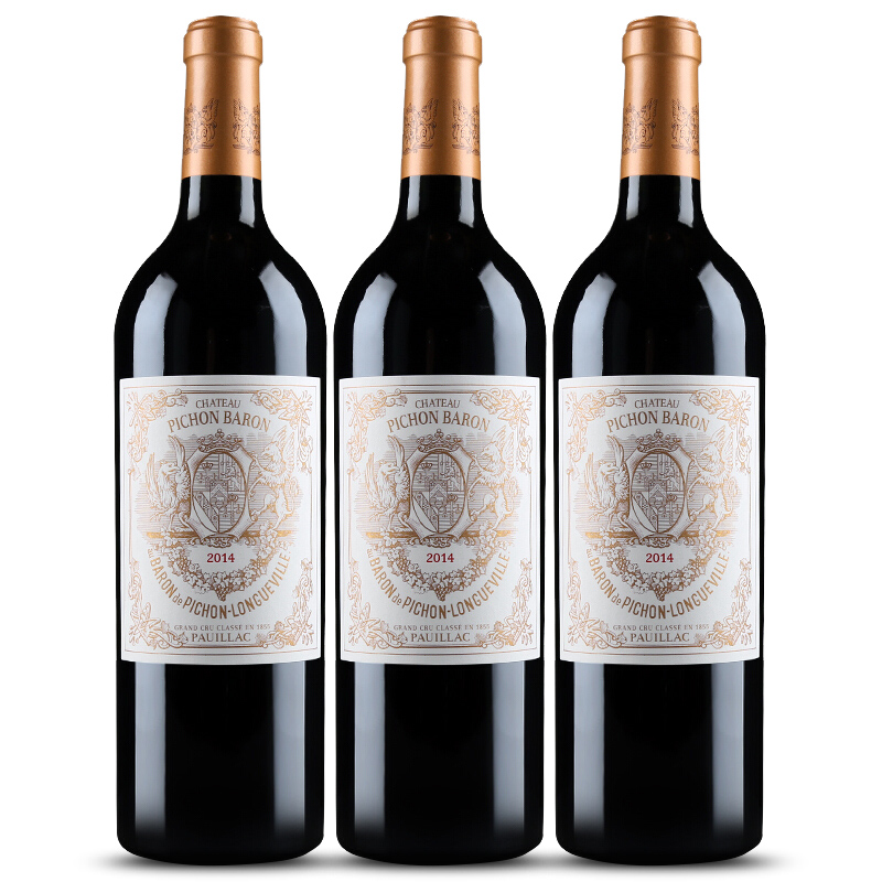 循环2014年碧尚男爵酒庄红葡萄酒750ml3瓶pichonbaron干红静态葡萄酒