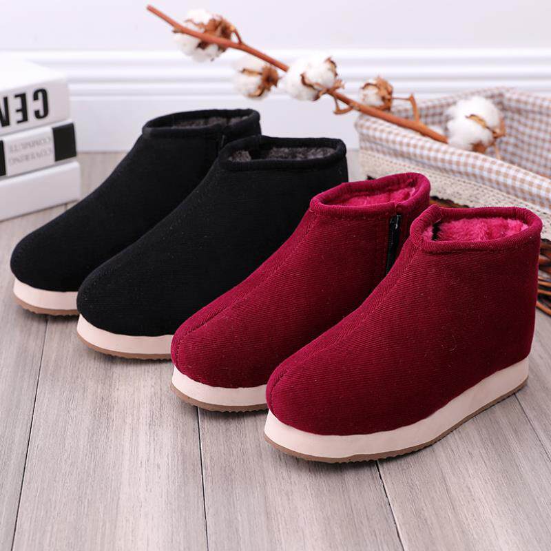 棉鞋加厚男女布棉鞋传统防滑鞋加暖窝窝家保居家高帮鞋