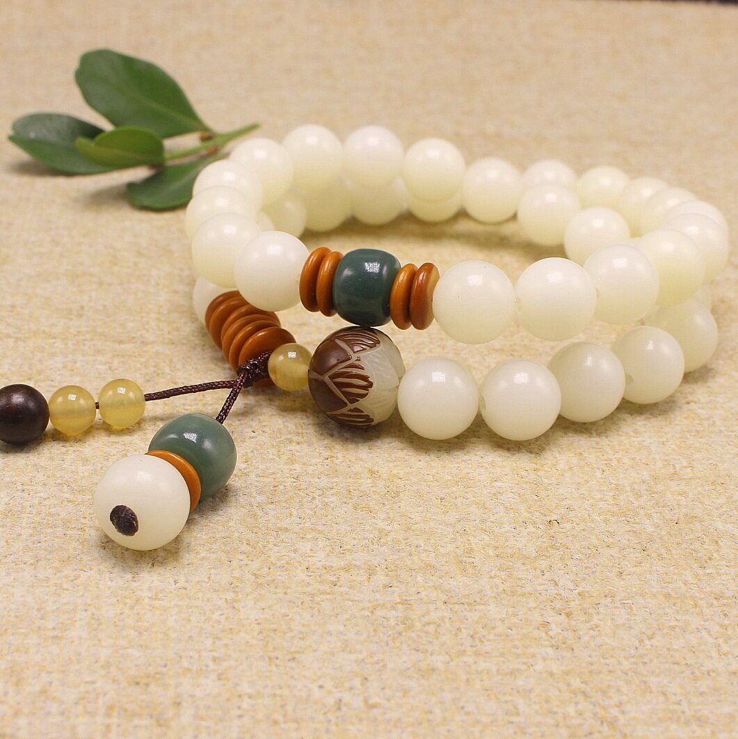 心悦天然菩提带莲佛珠10mm36颗休闲手串项链高端休闲礼品礼盒捡漏