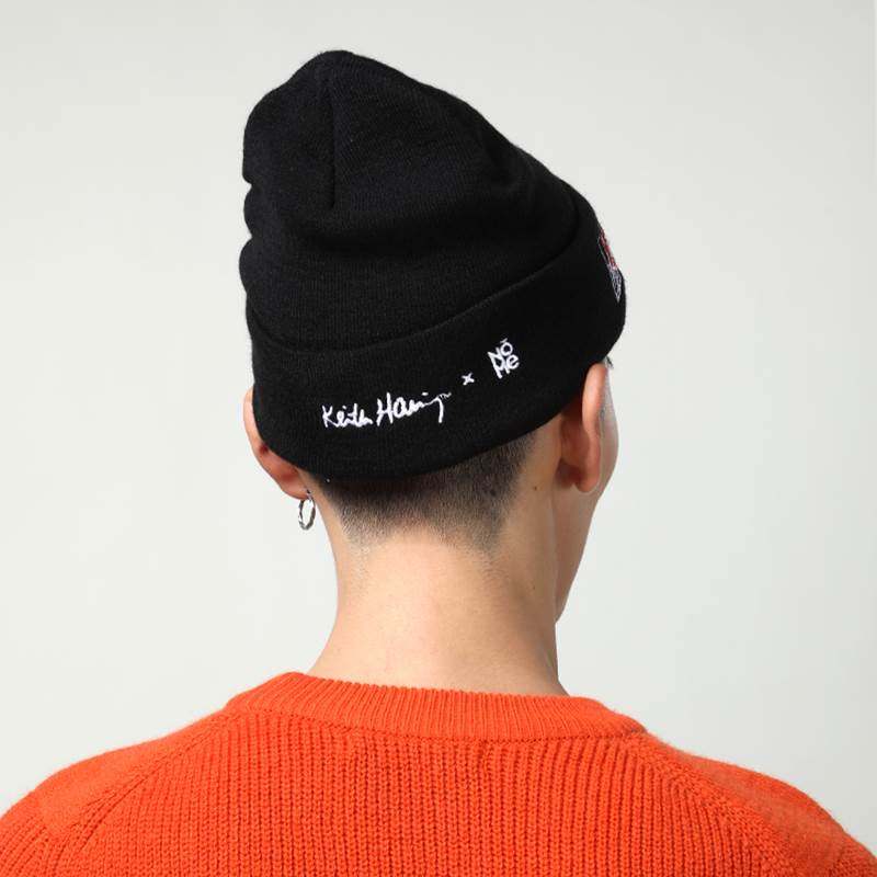 nomekeithharing联名针织毛线帽子子女秋冬保暖帽子