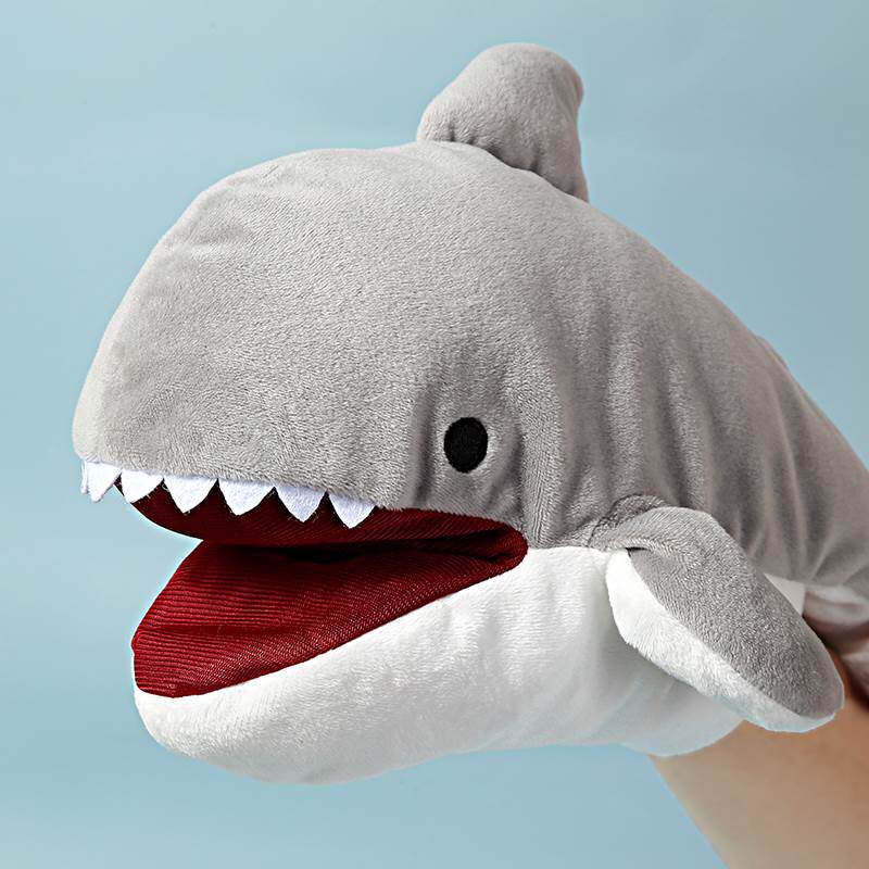 nome诺米家居鲨鱼手偶张嘴亲子玩具角色扮演动物毛绒布艺类玩具