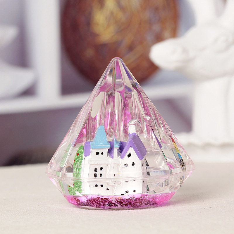 钻石房子漂浮油滴笔筒创意桌面装饰装饰工艺工艺品笔筒