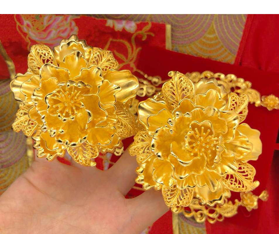 黄金项链时尚镀金爱心黄铜女镀新娘婚庆结婚项链