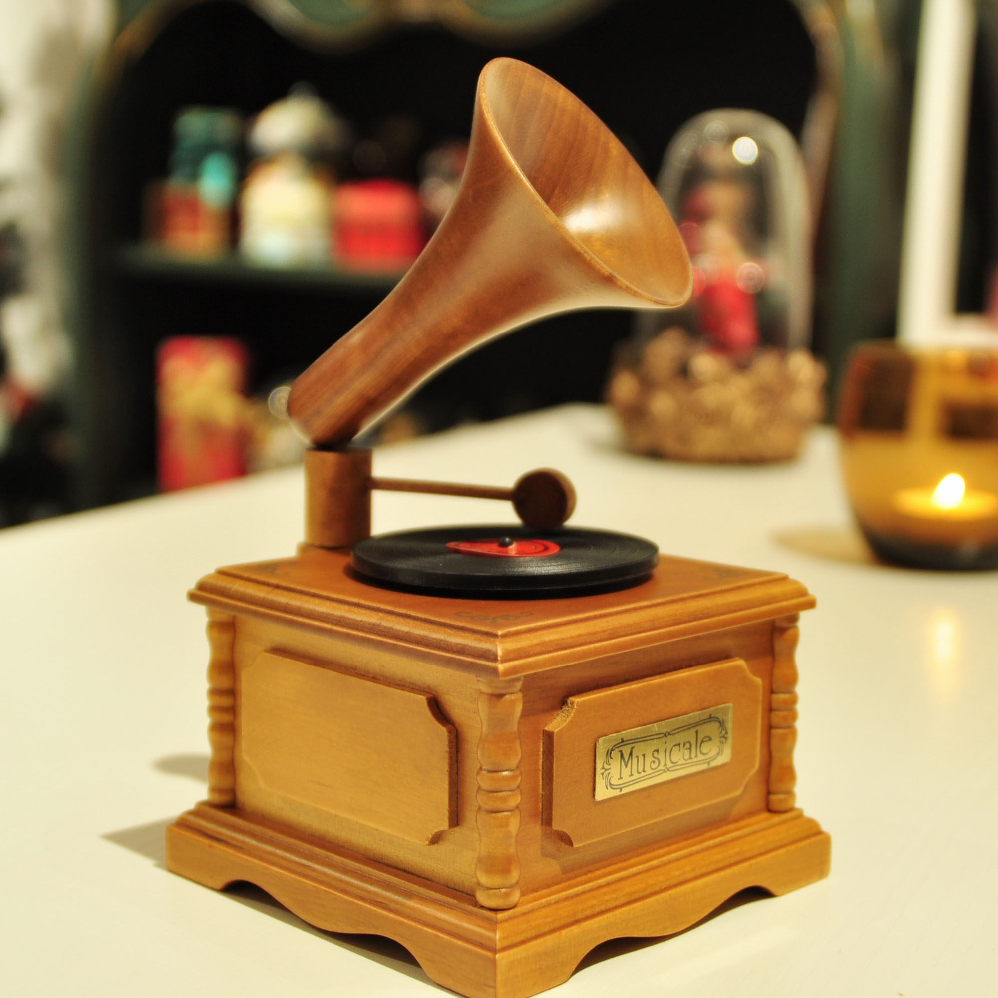 复古留声机木质音乐盒八音盒创意礼品生日礼物送男女生情人节同学