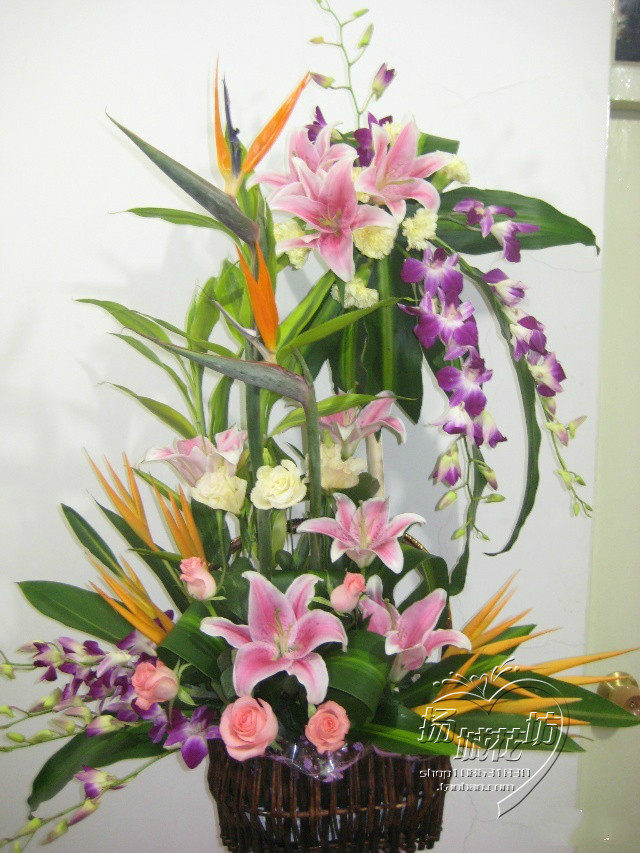 艺术造型祝福花篮领导长辈扬州江都高邮鲜花鲜花速递同城