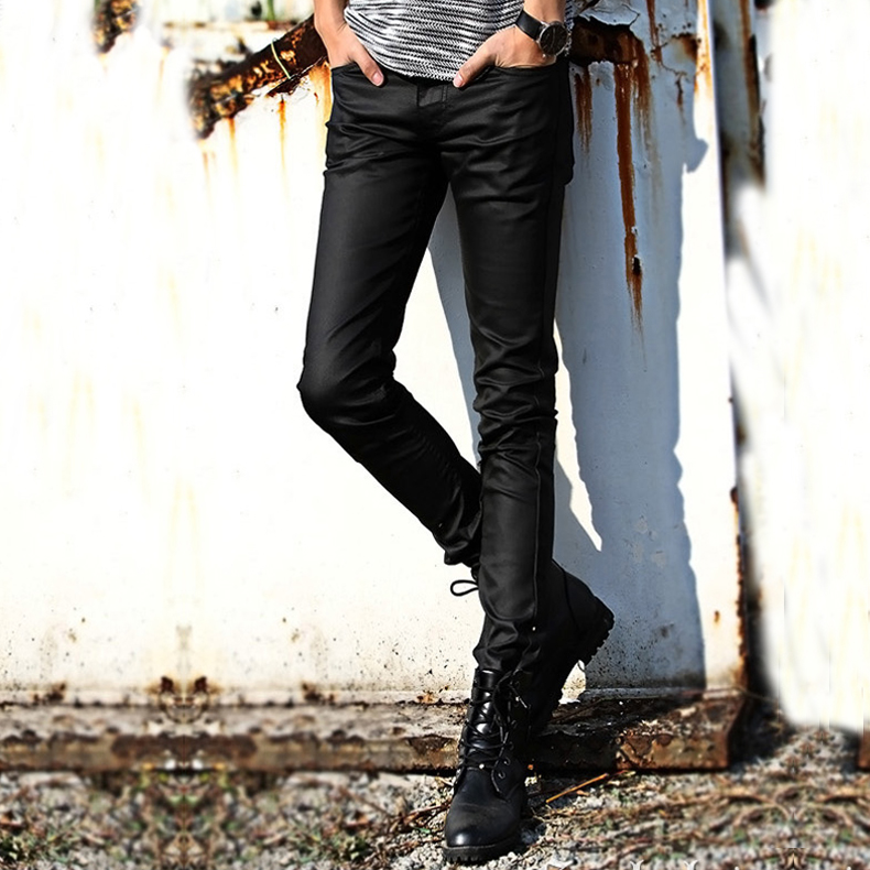 限量版 2022潮男春夏新款亚黑涂层牛仔裤男士修身小脚裤子男潮韩