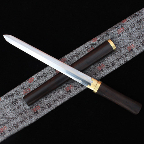 龙泉市古剑轩-宝剑 黑檀花纹钢小剑 短剑短唐剑素装剑 未开刃 - 古剑