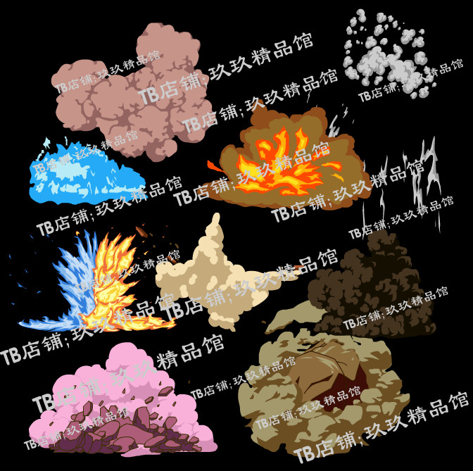 flash矢量游戏特效爆炸爆破炸毁烟雾浓烟素材设计素材