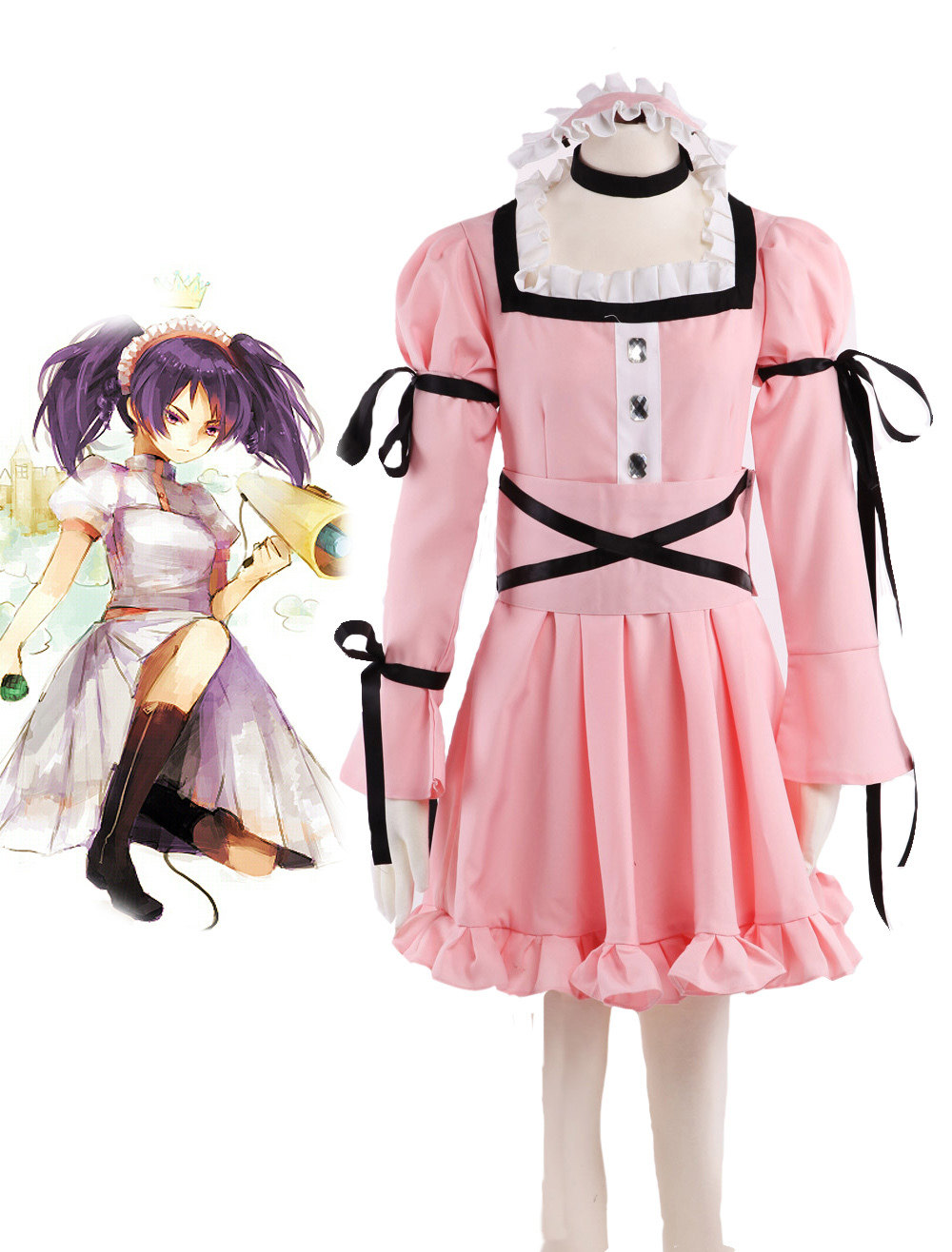 未来日记雨流美弥粉色洛丽塔连衣裙装cosplay女装