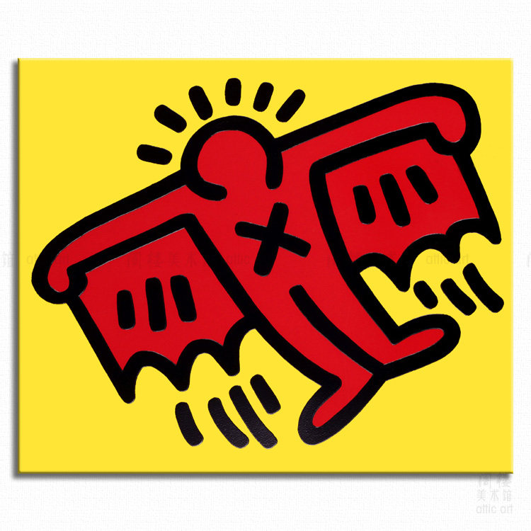 头像系列keithharing凯斯哈林波普艺术装饰画简约现代装饰画