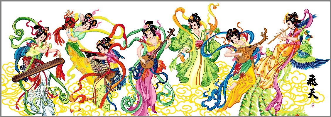 胡丽丽仙图印花精准5d3d仙女云飞十字绣套件