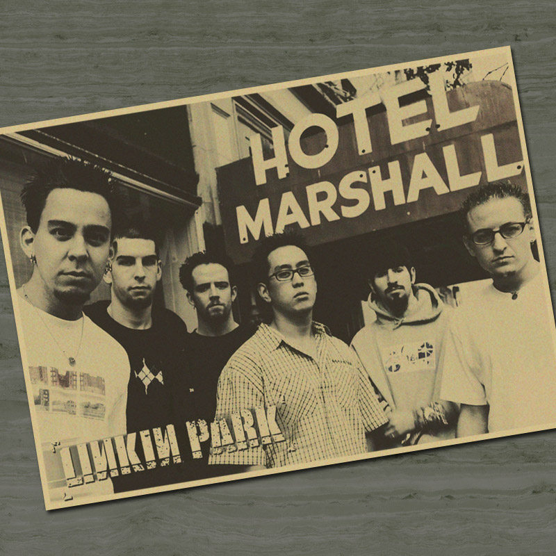 林肯公园linkinpark摇滚乐队怀旧复古牛皮纸海报招贴装饰画现代装饰画