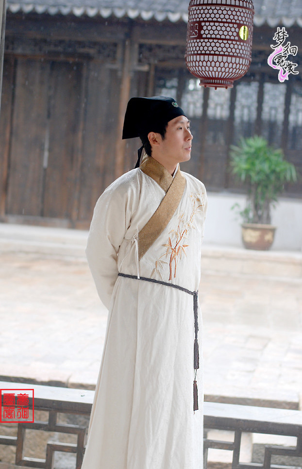 传统唐代服装汉服男装独家设计定制手推绣花汉服定制