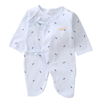 初生宝宝婴儿春秋蝴蝶衣03个月纯棉连体衣新生儿爬服哈衣服夏薄款