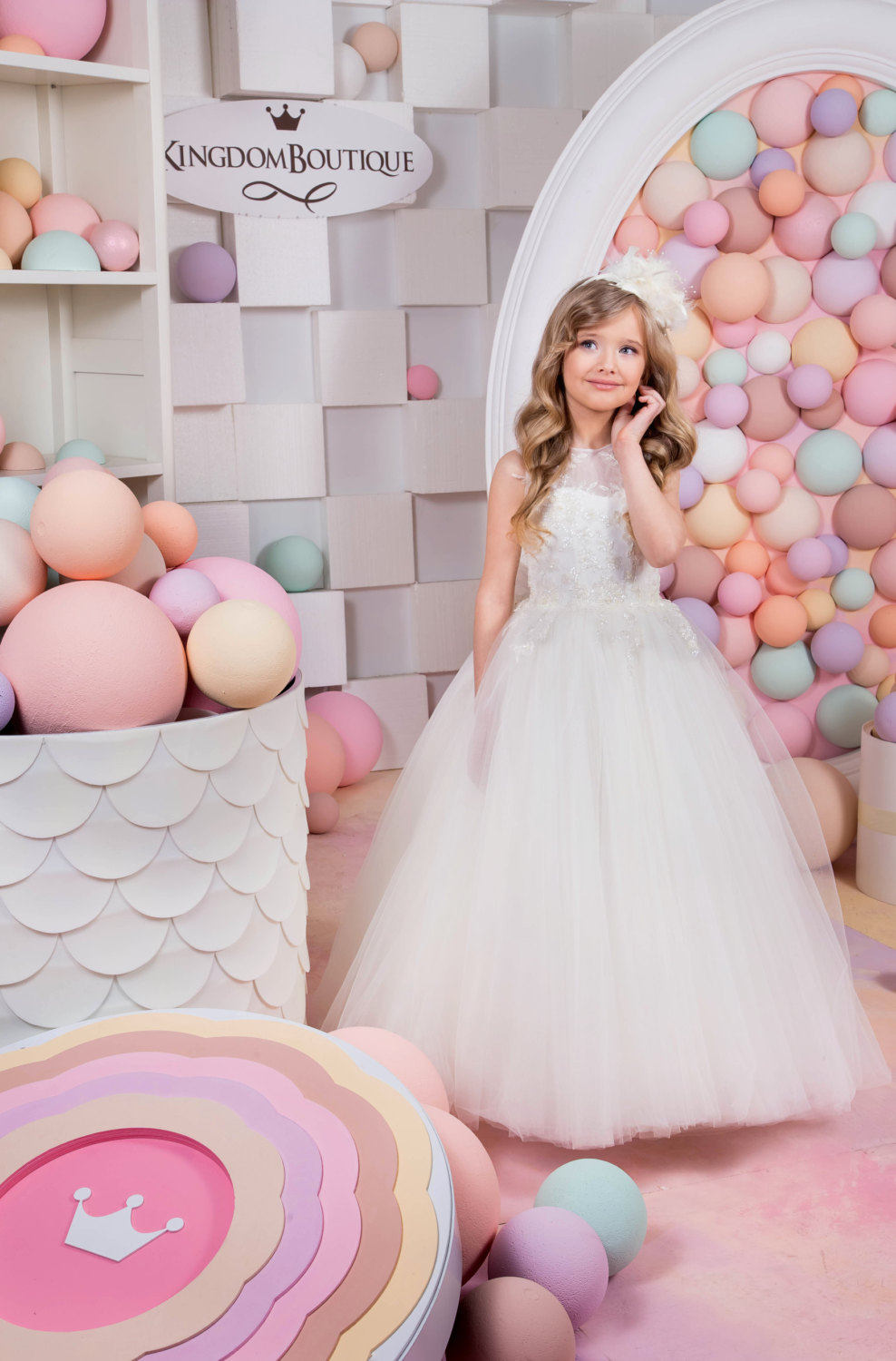 花童礼服女女童连衣裙公主裙蓬蓬裙童装白色宝宝婚礼婚纱小孩生日