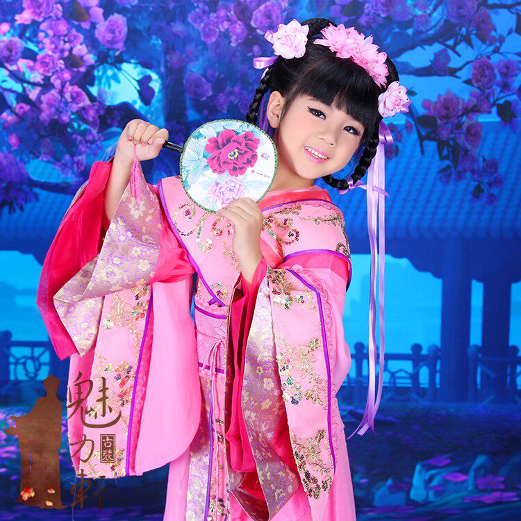 儿童舞蹈古筝表演小仙女影楼服装写真宝宝古装儿童演出服