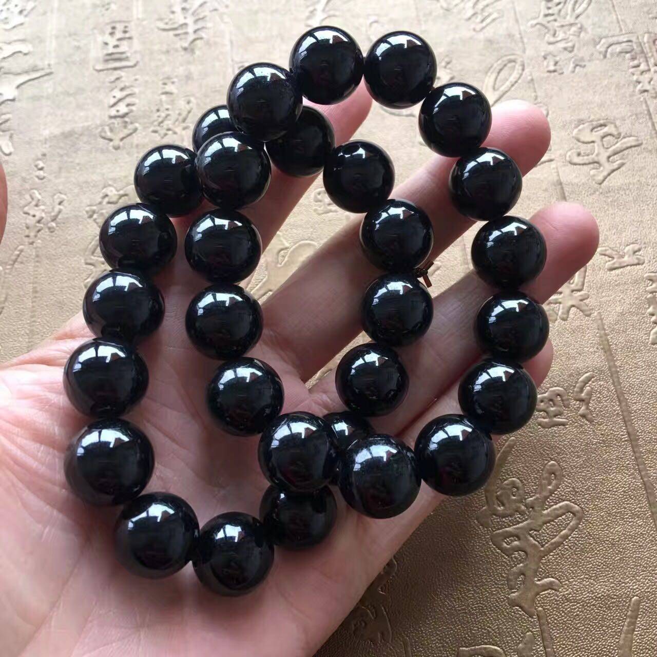 墨翠冰种手链手牌手串收藏品送礼佳品做工精细珠子手链