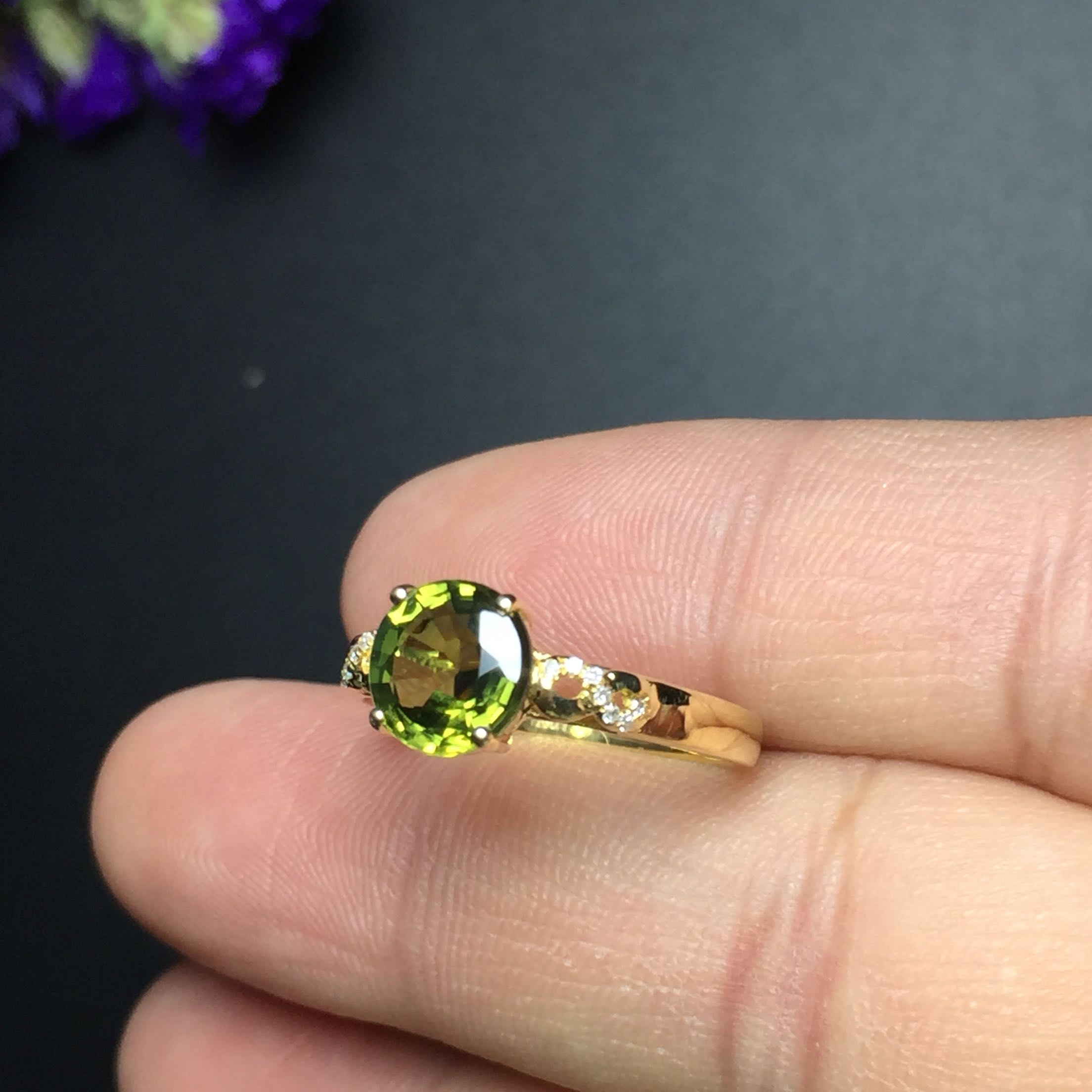 18k黄金蓝宝石戒指南非钻石火彩非常好戒指