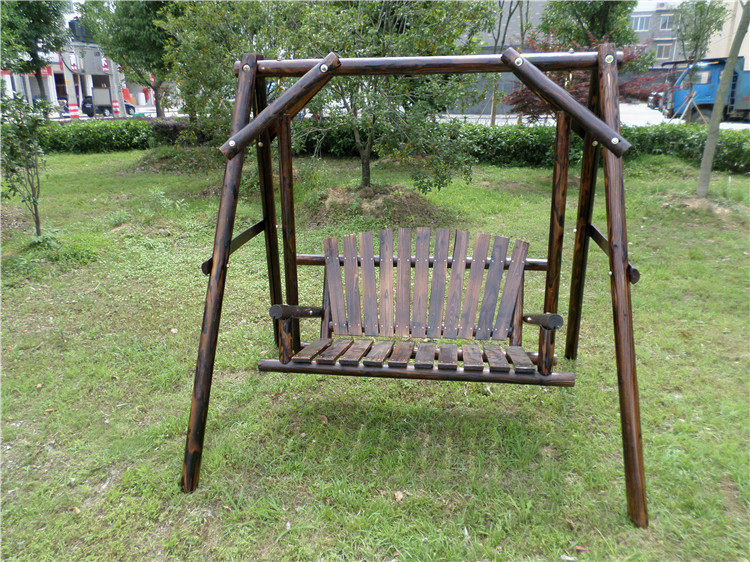 秋千碳化防腐实木摇摇摇椅吊椅室外休闲阳台户外秋千
