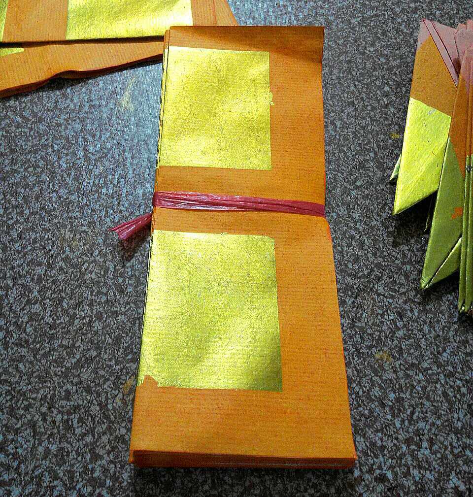 花蓝潮汕折纸厚金真品挂钱花篮金折纸工王手工其他宗教工艺品