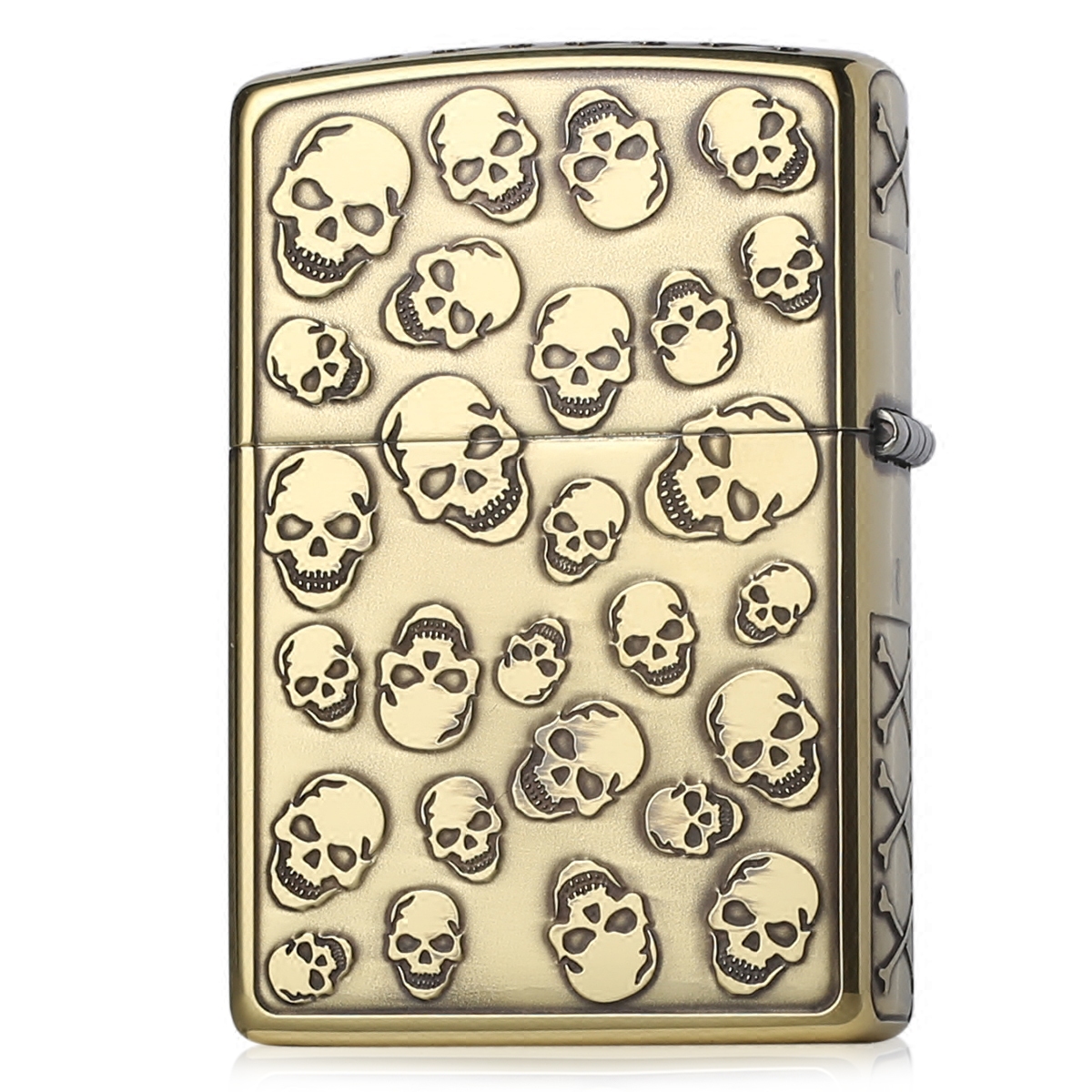 打火机zippo美国原装骷髅亡灵黄铜金属专柜正版zippo