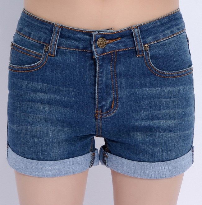 半截40码mm33加大卷边瘦加韩版显裤衩短裤牛仔牛仔裤