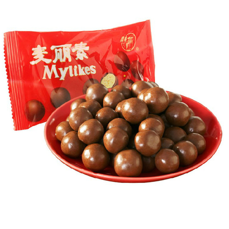 经典怀旧零食童年糖果梁丰麦丽牛奶巧克力25g夹心巧克力