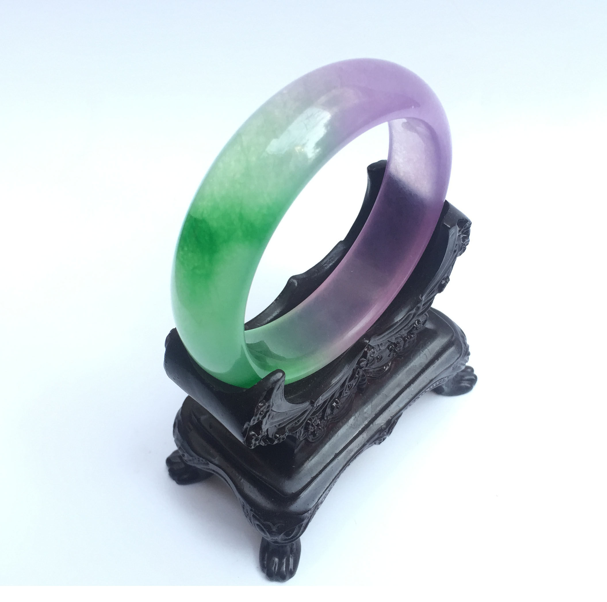 手镯紫罗兰玉手翡翠戴翠石英岩翠色手饰