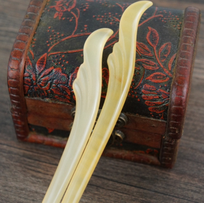 天然手工牛角羊角发簪 复古中国风古典簪子 宫廷盘头发饰发钗步摇