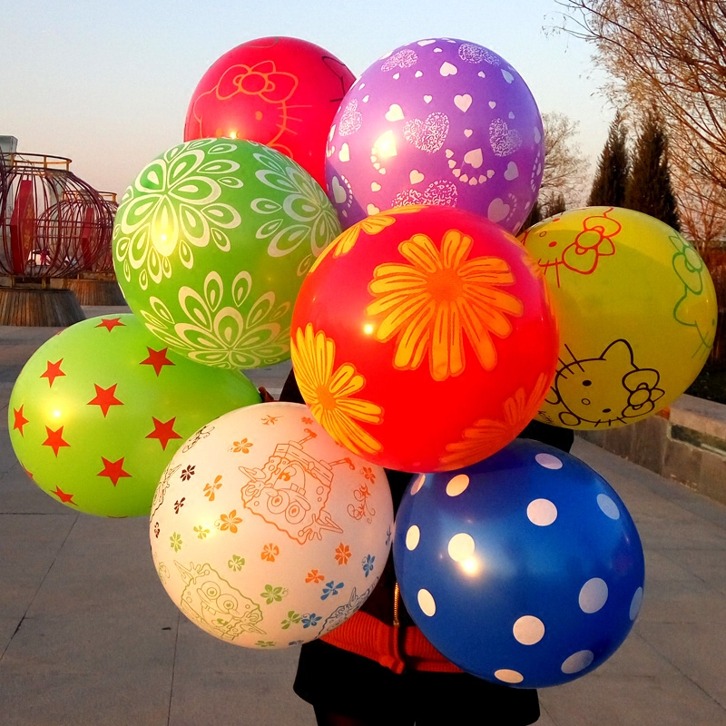 气球加厚儿童玩具多款可爱圆形彩色卡通幼儿幼儿园气球