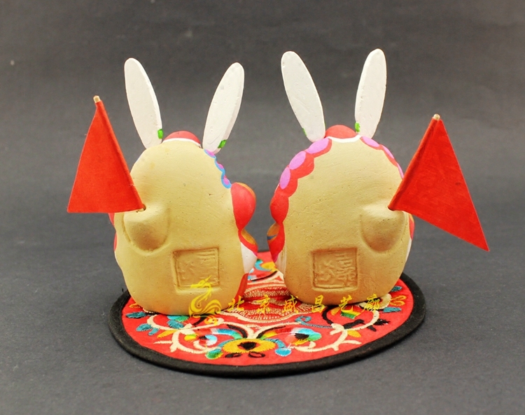 老北京吉兔坊兔兔儿爷吉祥如意传统手工泥塑泥人摆件摆件