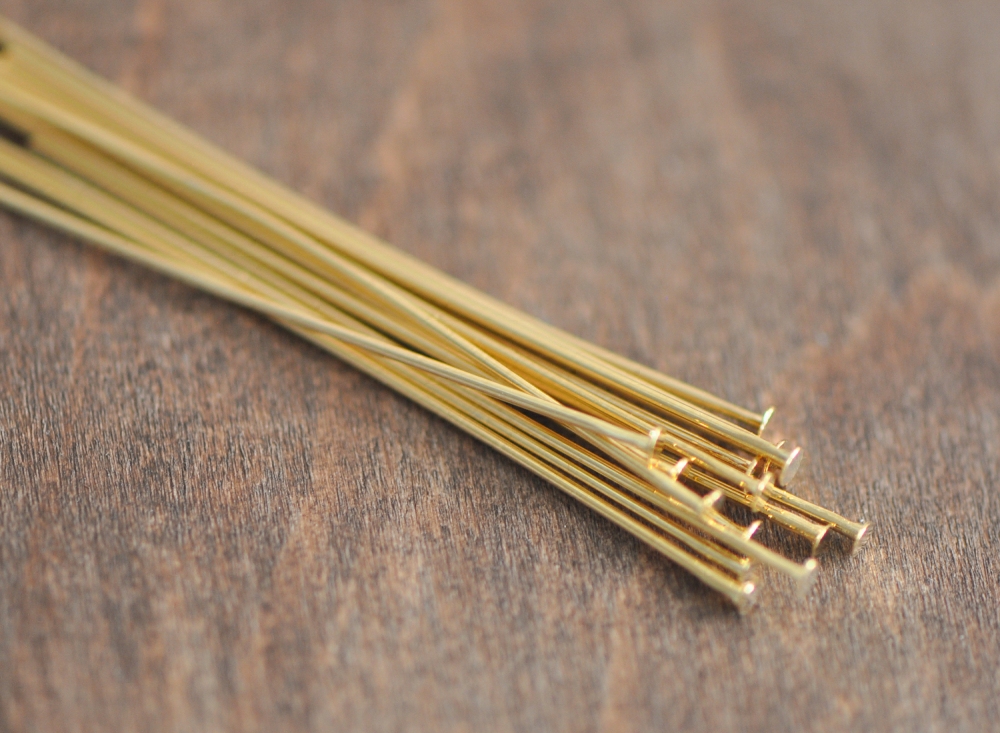 铜镀真金9字针形针圆头球05mm07mmdiy饰品配件针