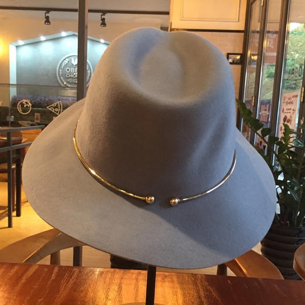 秋冬礼帽宽边帽宽边金属复古韩版英伦新款百搭帽子