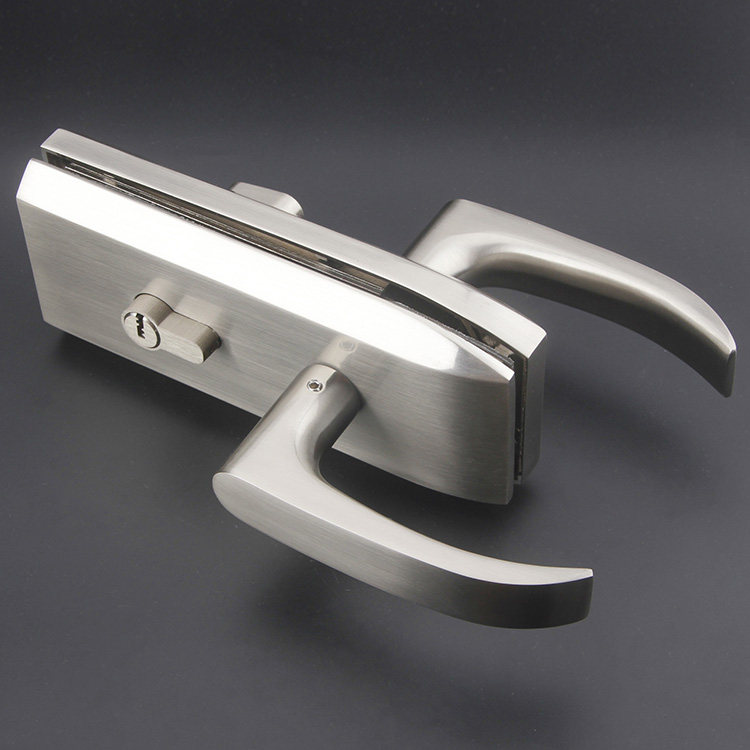 门锁包邮锌合金钢化玻璃缺口平口单门锁开门玻璃玻璃门特殊用锁