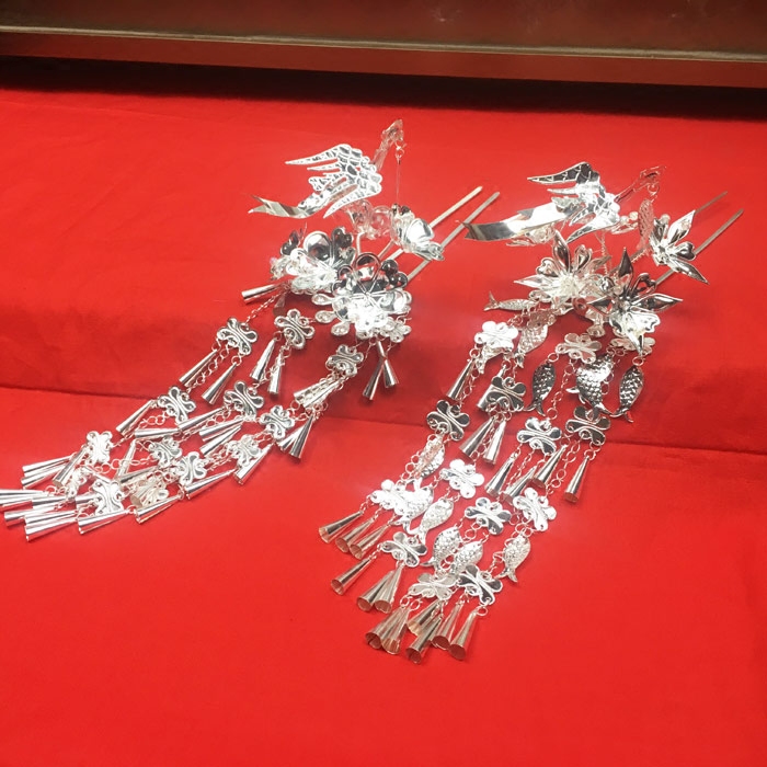 发簪苗族银饰长吊流苏民族风侗族宫廷复古女发发饰