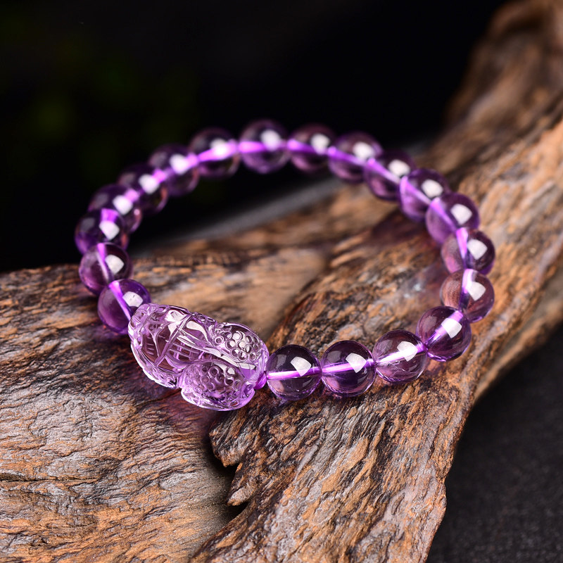 紫水晶宫妃天然貔貅手链手串水晶饰品女款礼物手链